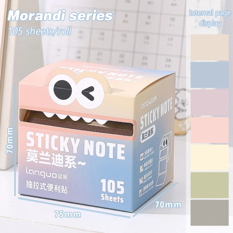 105Sheets Pull-out Sticky Notes Portable Transparent Colorful Qme A4