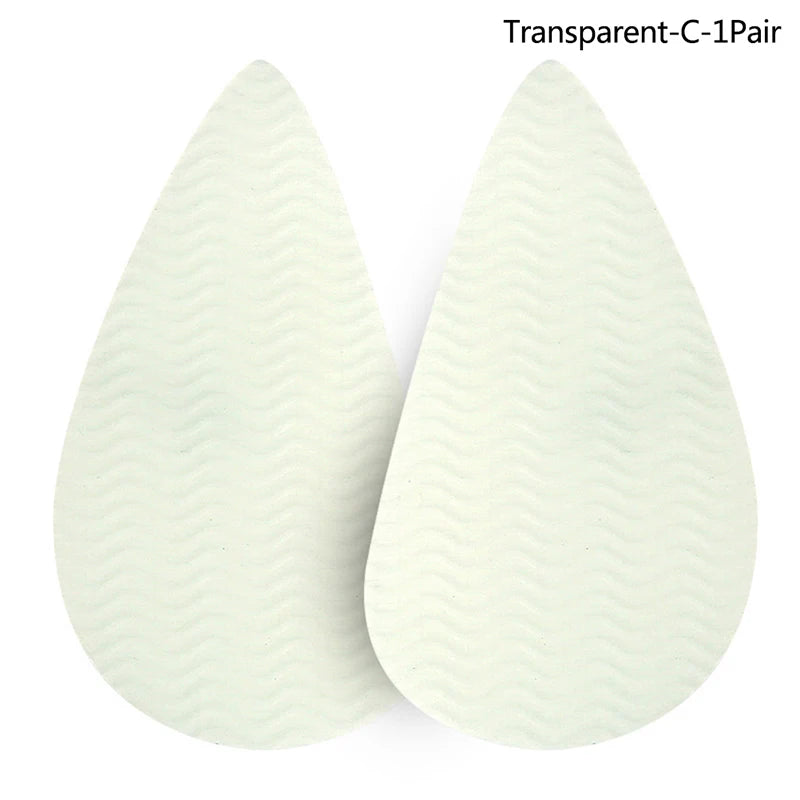 Sole Non-slip Sticker Heel Forefoot Anti-skid Pad Noise-absorbing Qme Transparent-C-1Pair