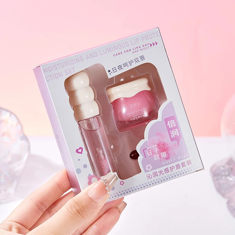 Refreshing Light Lip Care Set- Moisturizing Hydrating Gloss Qme Z194