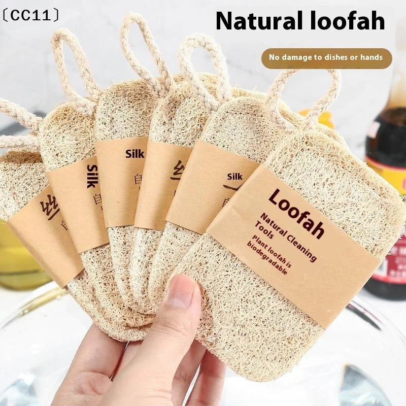 Natural Luffa Dish Towel Washing Cloth Sponge Loofah Scrub Pad Pot Qme