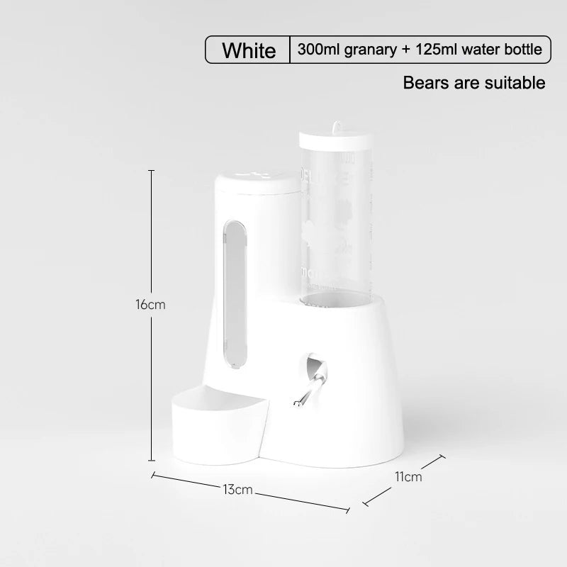 2In1 Hamster Feeder And Waterer Large Capacity Leakproof Automatic Feeder Food Water Dispenser Leak Proof Food Feeding Supplies Qme A2