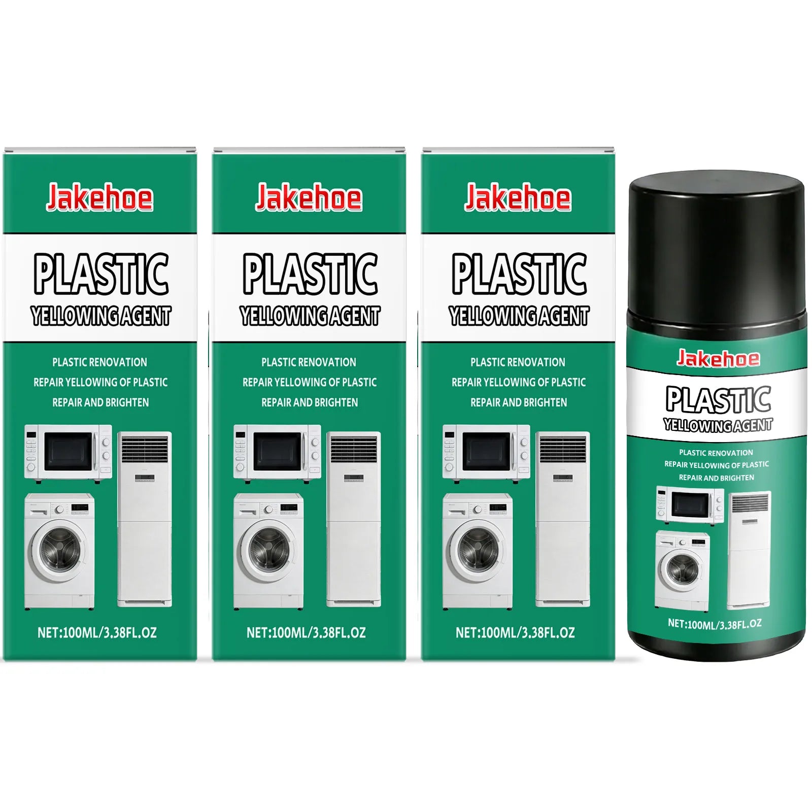 Plastic Parts Yellowing Cleaner Clear Stains Repair Yellowing Plastic Renovation Brightening Household Appliances Car Light Care Qme 3 x 100ml Boxed