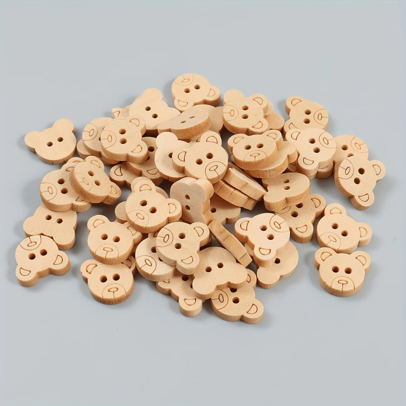 100pcs Bear Buttons with 2 Shank Holes for DIY Hand Sewing, Scrapbooking, Arts and Crafts Projects, and Home Decor Qme