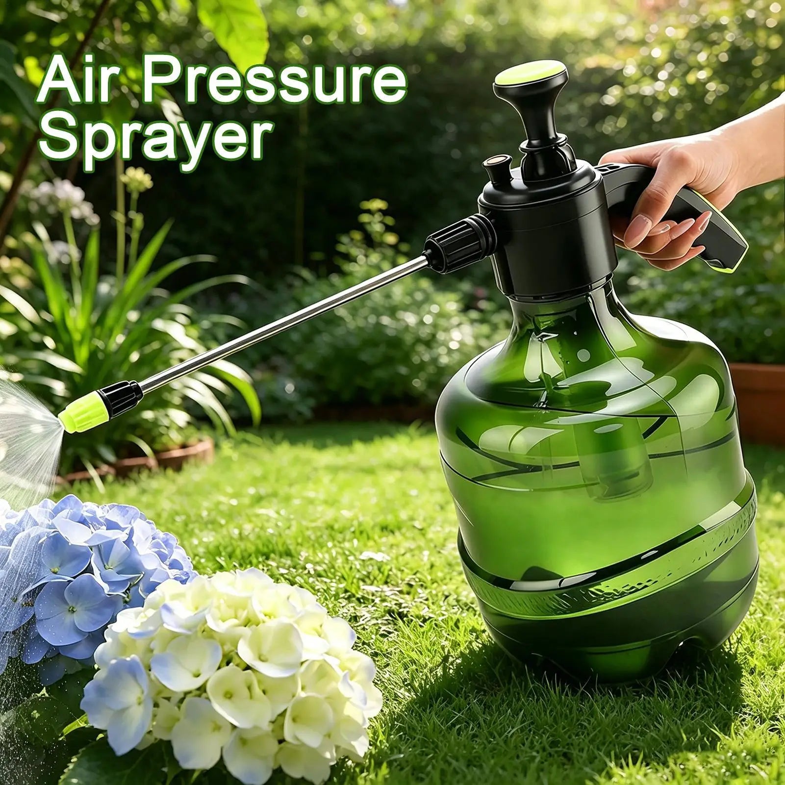 Plant Mister 4L Large Capacity Leak-Proof Multi-Mode Manual Hand Plant Watering Can for Flowers Vegetables Trees Windowsills Qme army green CN