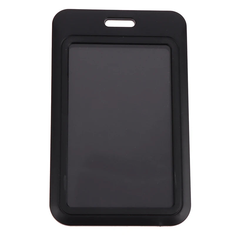 Two-sided Credit Card Cover Hard Plastic Badge Holders Slot Event Qme Black