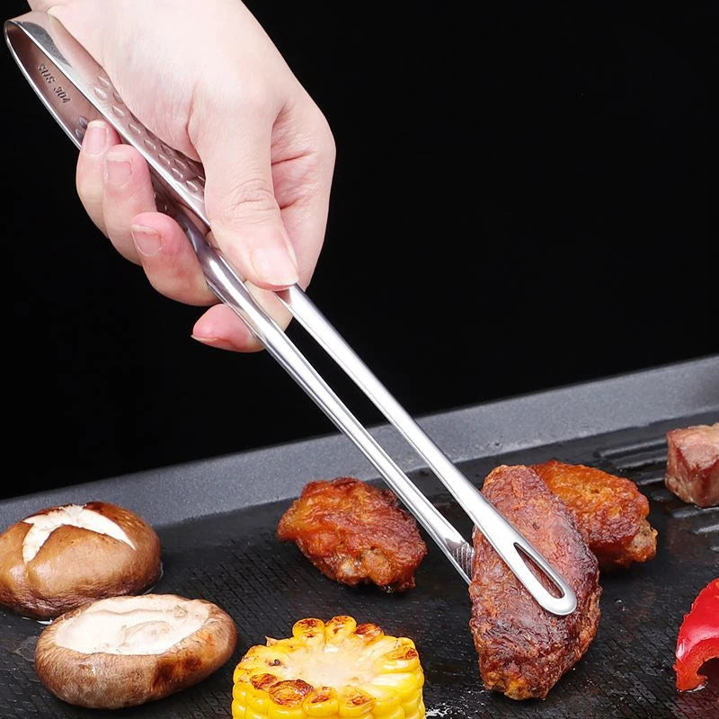 2Pcs Kitchen Tongs Barbecue Grill Tongs Stainless Steel Cooking Tweezers Food Meat Tongs Clip BBQ Tools Kitchen Gadgets. Qme