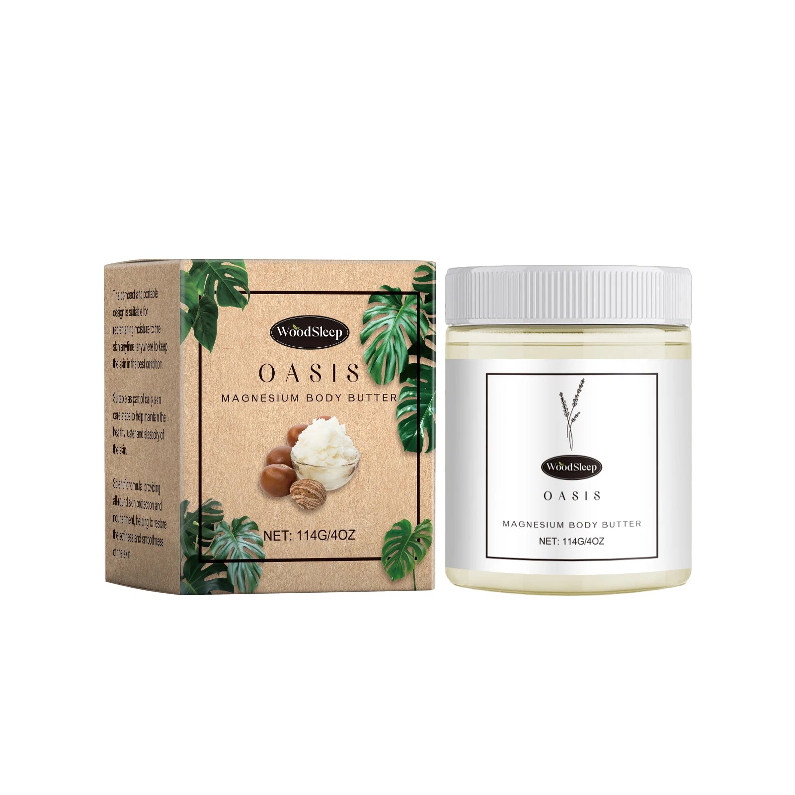 Shea Butter Body Lotion Moisturizing Magnesium Body Butter Nourishing Skin Soft Smooth Soothes Muscles Body Skincare Cream Qme 114g Boxed
