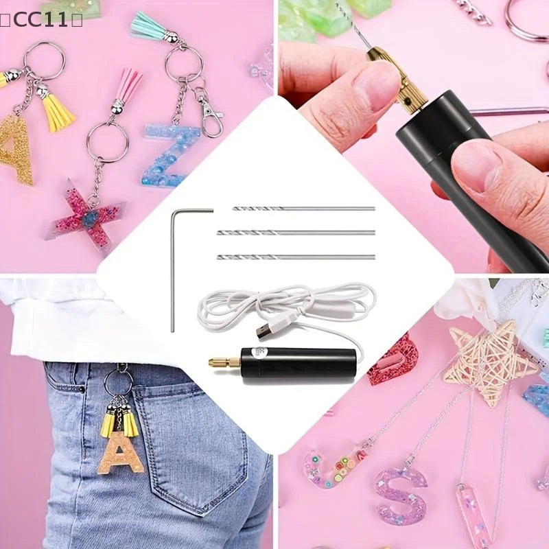 CC11Handheld Electric Drill USB Tools Epoxy Resin Jewelry Making Wood Qme