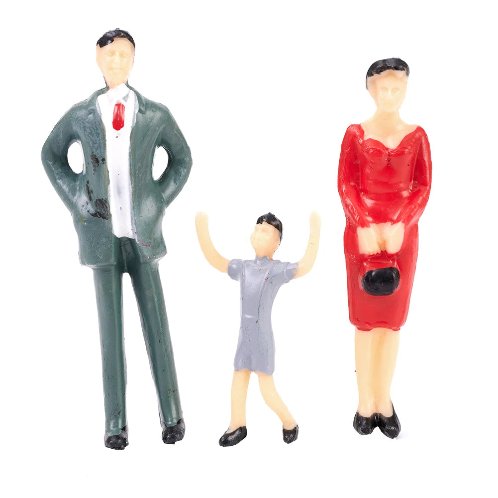 50pcs Model People Figures 1:32 Scale Plastic People Figures Model Building Passengers DIY Character Mixed Color Pose Kids Toys Qme