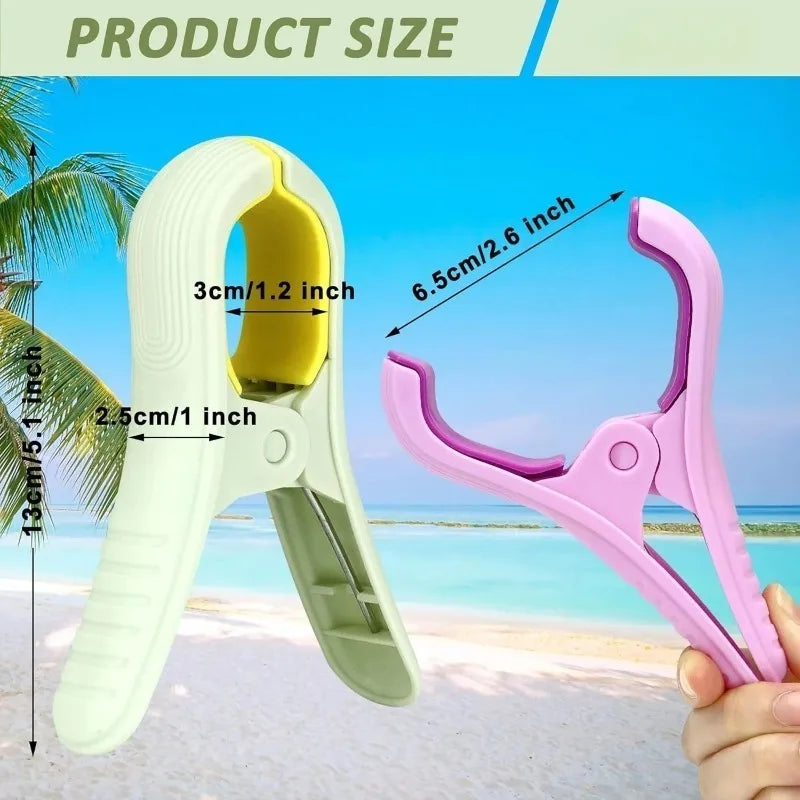 2 Large Beach Towel Clips Windproof Non-slip Clothes Pegs Sun Qme