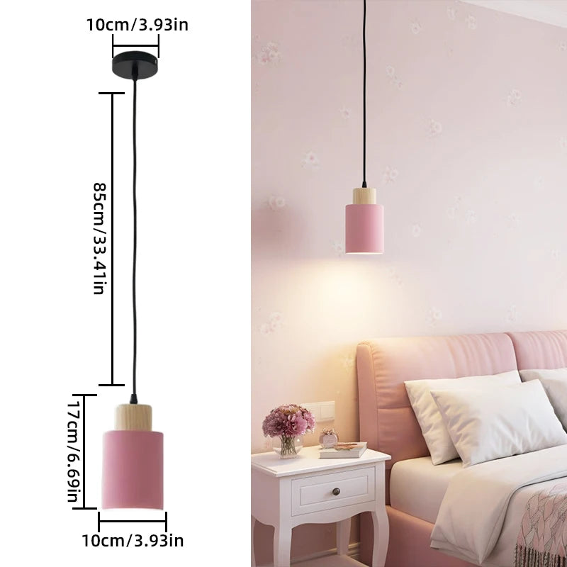 Minimalist Chandelier Bedroom Bedside Lamp Modern Nordic Restaurant Ssingle Head Small Chandelier Bar Counter Small Chandelier Qme Pink