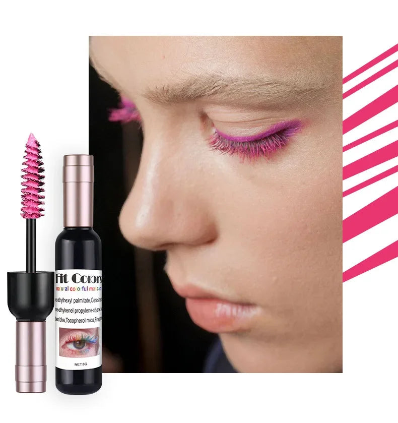 1PC Colorful Eyelash Mascara EyeLashes Extension Curling Lengthen White Purple Cosplay Makeup Glitter Point Diamond Mascara Qme