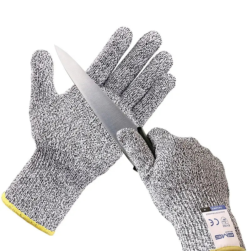 3Pairs Level 5 Cut Resistant Gloves HPPE Hand Protection Gardening Work Safety Gloves Qme