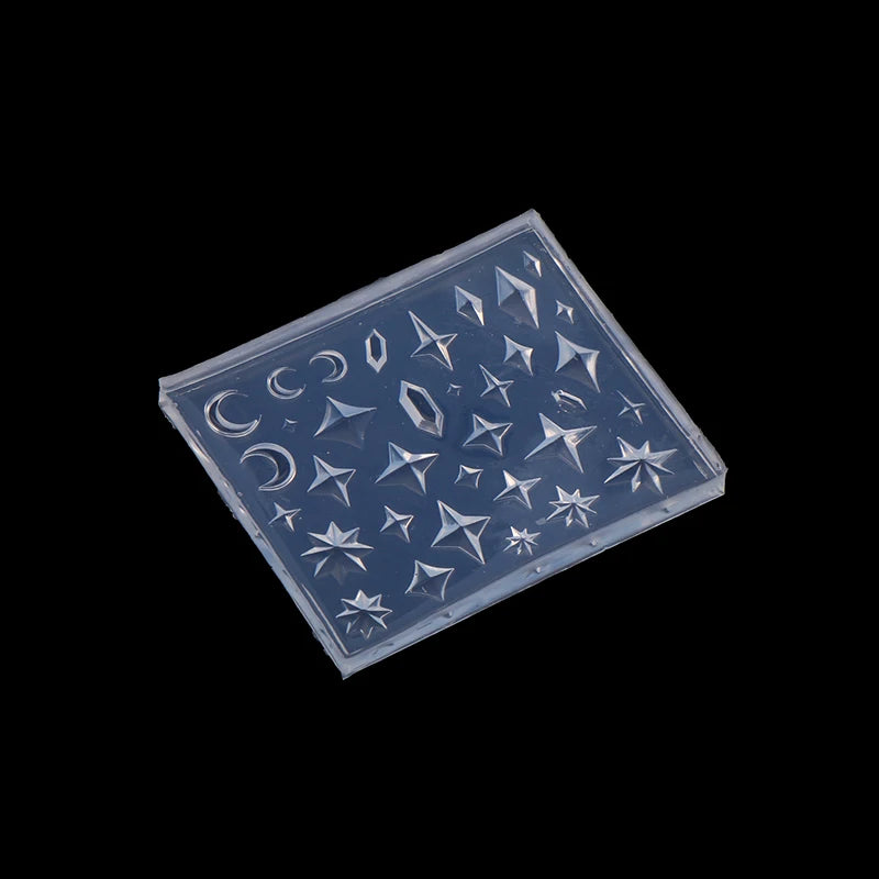 Silicone Nail Art Molds Rhombus Diamond Pentagram Design Carving Qme