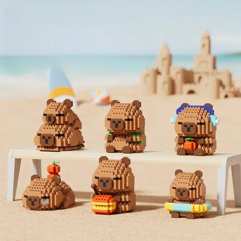 Cute Doll Kapi Capybara Bala Creative DIY Micro Building Blocks Capybara Ornaments Children's Educational Toys Man Gift Qme