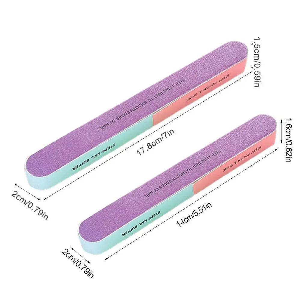 Professional Nail File Nail Buffers Blocks For Natural Nails Shine Smoother Upgrade Seven Steps Polisher Fingernail Files Buffer Qme