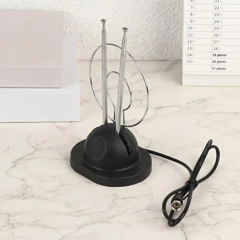 Loop Rabbit Indoor TV Antenna Universal Analog Digital VHF UHF HDTV Qme