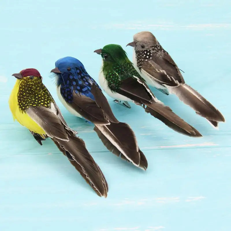 Outdoor Decor Simulation Feather Bird Garden Forest Flower Decoration Bird Foam Feather Products Fake Bird Garden Decoration Qme