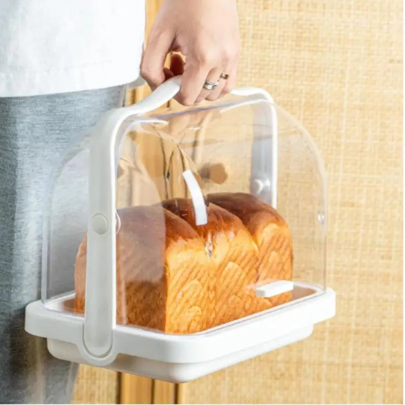 Portable Bread Storage Box Lid Transparent Dust Proof Cake Pastry Qme