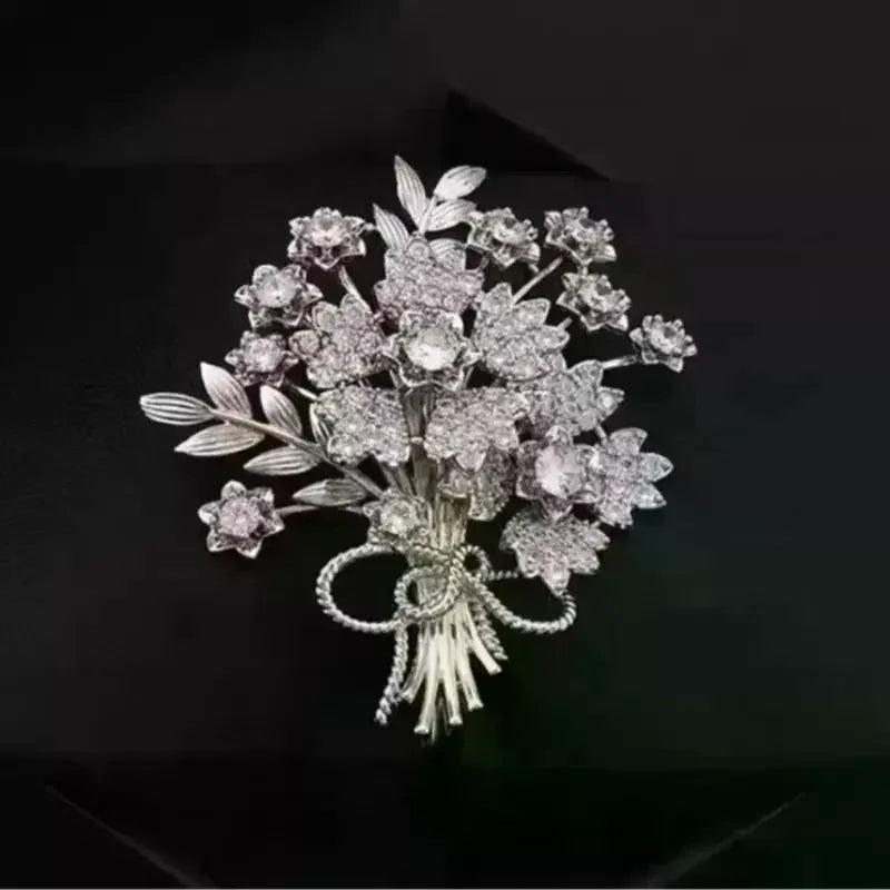 Rhinestone Money Tree Brooch, Sparkly Lucky Plant Lapel Pin Fashion Coat Clothing Jewelry Gifts for Women Qme