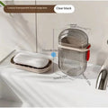 Portable Travel Soap Dish Storage Box Set - Compact & Lightweight, Transparent Travel Case with Secure Lid for Toothbrushes Qme 1bag