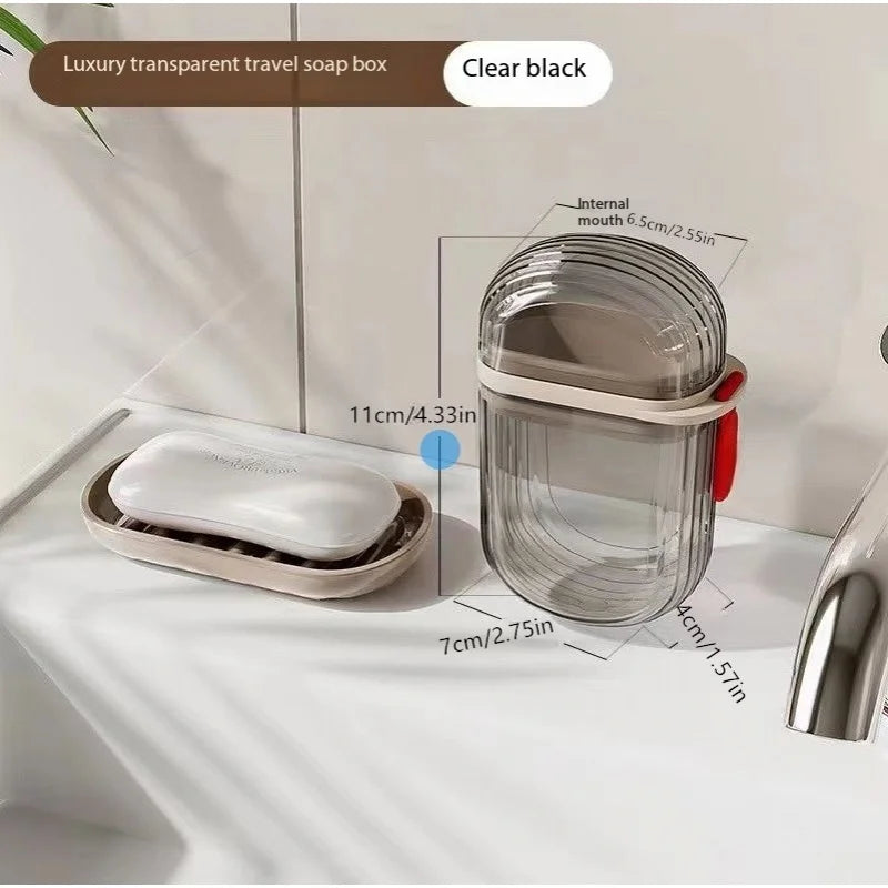 Portable Travel Soap Dish Storage Box Set - Compact & Lightweight, Transparent Travel Case with Secure Lid for Toothbrushes Qme 1bag