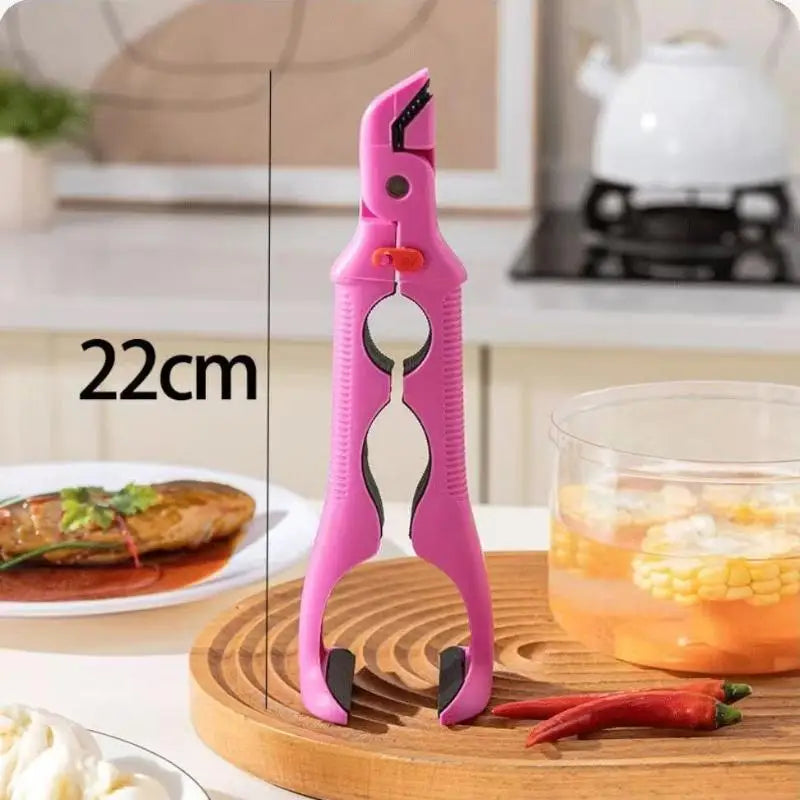 Anti-scald Clip Silicone Kitchen Anti Scald Plate Bowl Dish Pot Qme Rose red