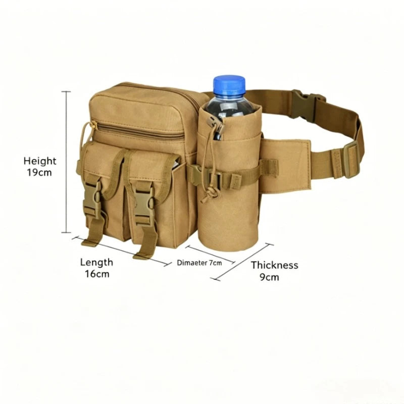 Multi-sport water bottle waist bag is detachable and suitable for outdoor sports such as mountaineering, camping, and hiking Qme