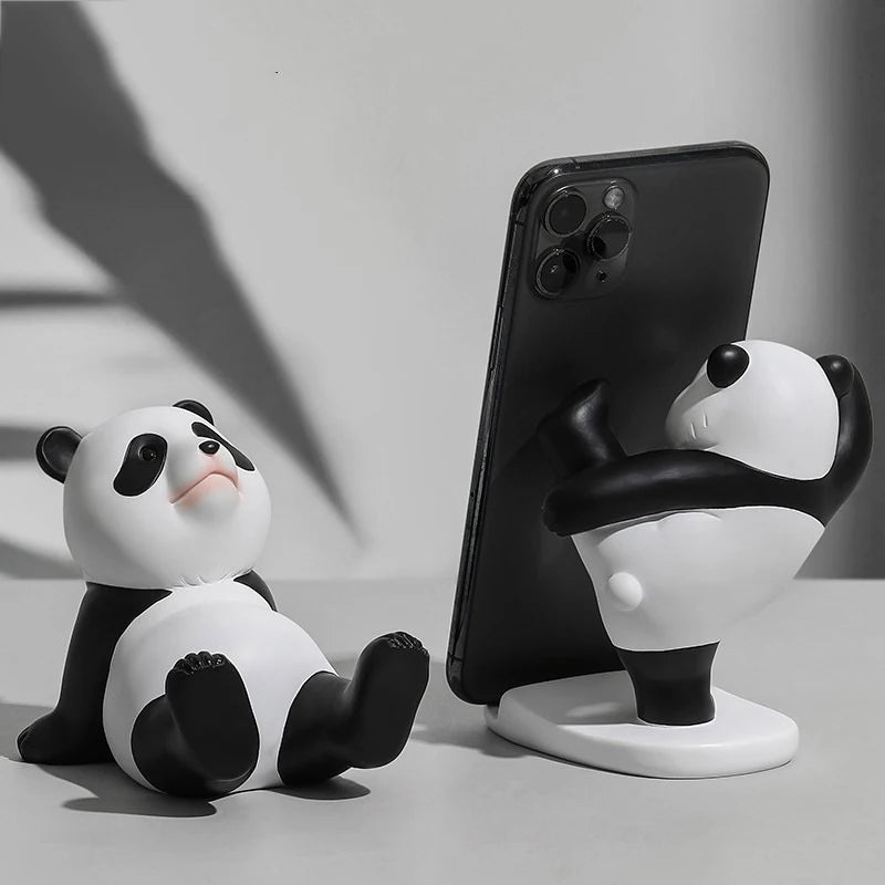 Cute Creative Panda Figurines Interior Universal Cell Mobile Phone Qme
