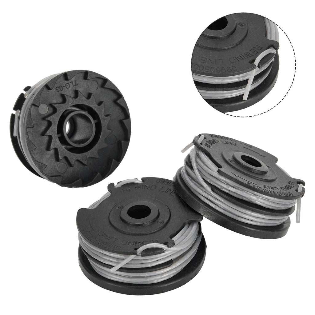 3pcs/set Line Spools Replacement For Greenworks Lawn Trimmers G40LT/ G40LTK2/ G40LTK2x / 2101507 Grass Trimmer Garden Power Tool Qme