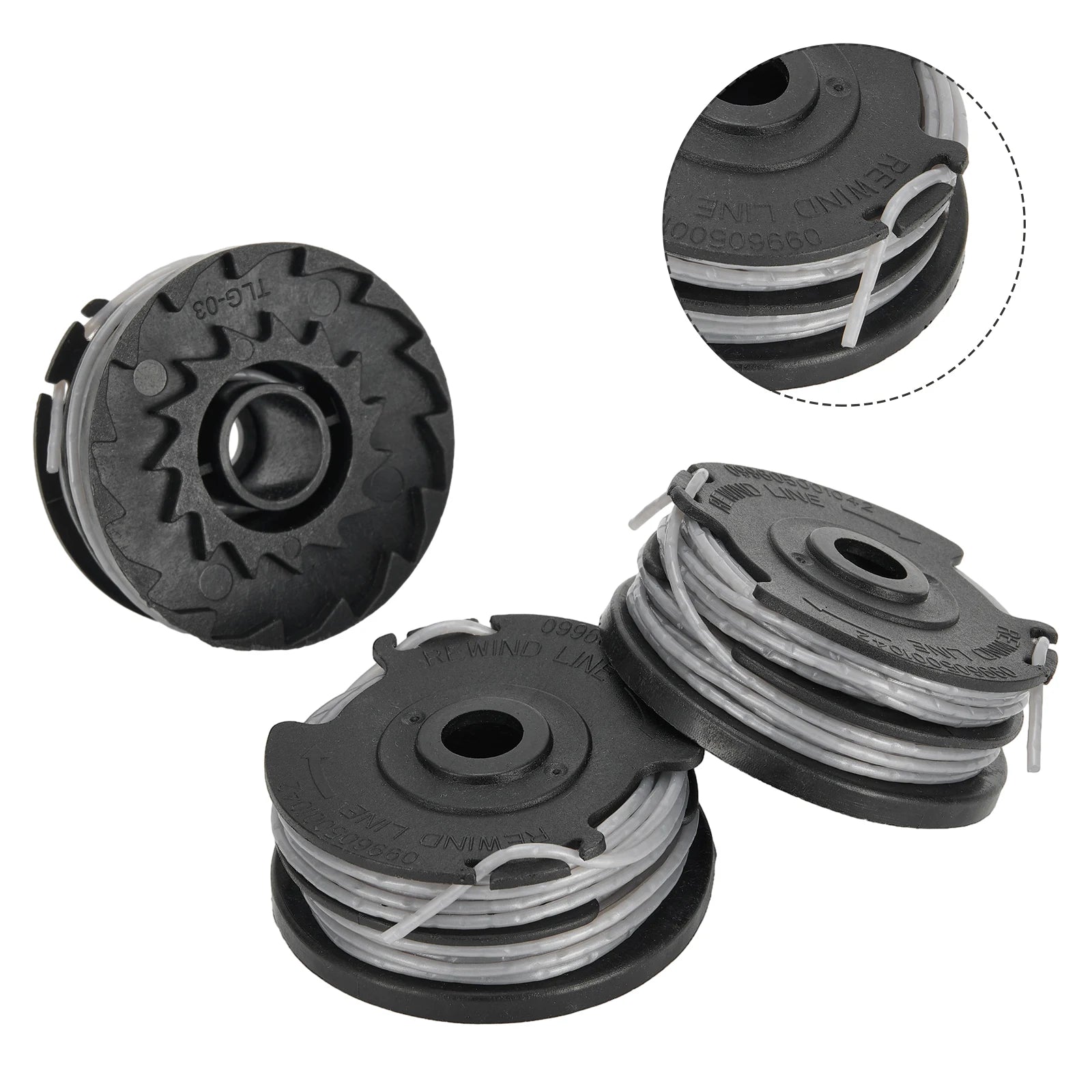 3pcs/set Line Spools Replacement For Greenworks Lawn Trimmers G40LT/ G40LTK2/ G40LTK2x / 2101507 Grass Trimmer Garden Power Tool Qme