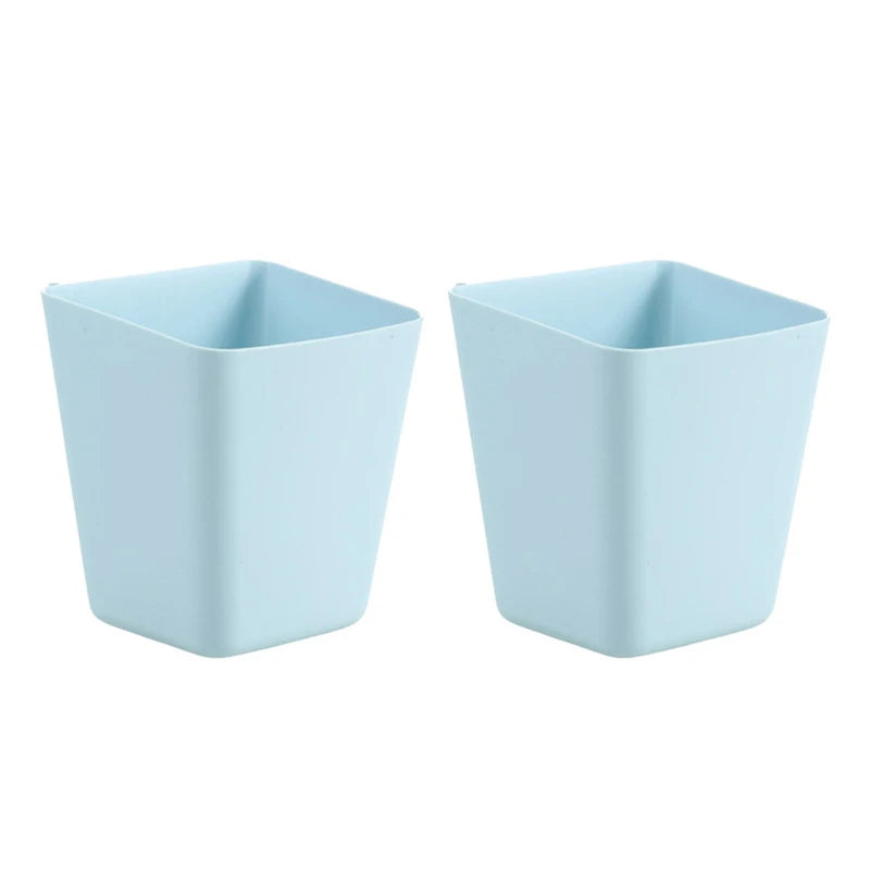 2pc Hanging Cup Holders, Wall Organizers, Rolling Cart Accessories Hanging Pen Holders Storage Containers Hanging for Office Qme Blue