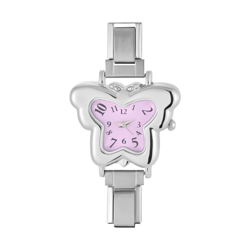 1PC Y2K Colorful Digit Dial High Quality Women Stainless Steel Butterfly Shape Watch Bracelet Bangle For Friend DIY Jewelry Gift Qme Style 27