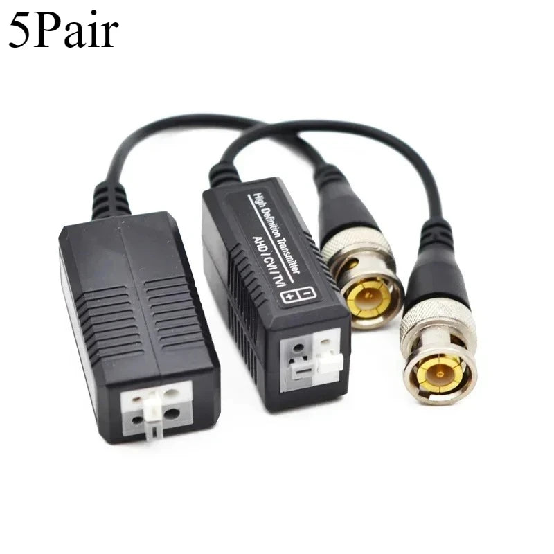 5Pair 3000FT Distance UTP Video Balun Twisted CCTV Balun Passive Transceivers BNC Cable Cat5 CCTV Adapter Qme 5Pair