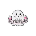 Cartoon Sunglasses Ghost Boo Enamel Pins I'm a Free Spirit This is Boo Sheet Brooches Lapel Badge Spooky Jewelry Gifts Wholesale Qme style 7