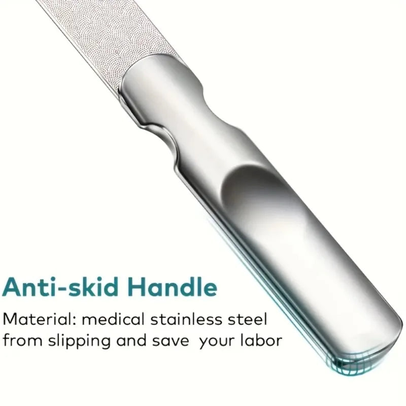Double Sided Stainless Steel Nail Files Case Professional Reusable Qme
