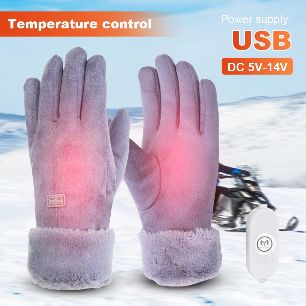 Electric Warm Gloves 3 Gear Adjustment Heating Thermal Gloves 10000mAh Motorbike Racing Riding Gloves Windproof Touch Screen Qme