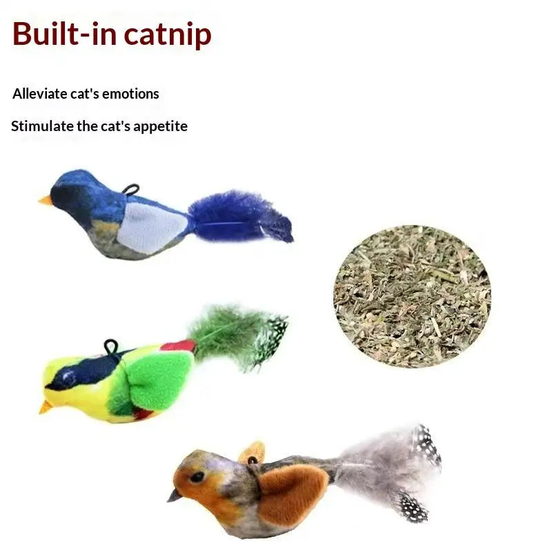 1/2/3PCS Cat Toys Self-Entertainment And Relaxation Swing Toys Cat Teasing Sticks Bite-Resistant Realistic Bird Pet Toys Cats Qme