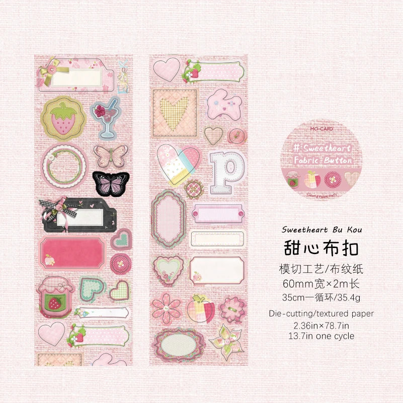 1Roll Fabric Texture Washi Tape Colorful Pattern for Scrapbooking Journaling Collage Decorate Phone Case Notebook DIY Qme 2