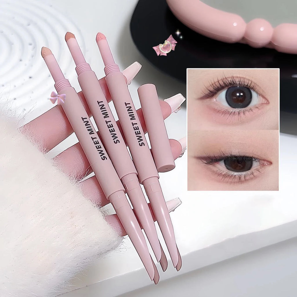 Sweetmint Meniscus Double-ended Silkworm Eyemakeup Highlight Naturally Brightening Long-lasting Eye Makeup Two-in-One Qme