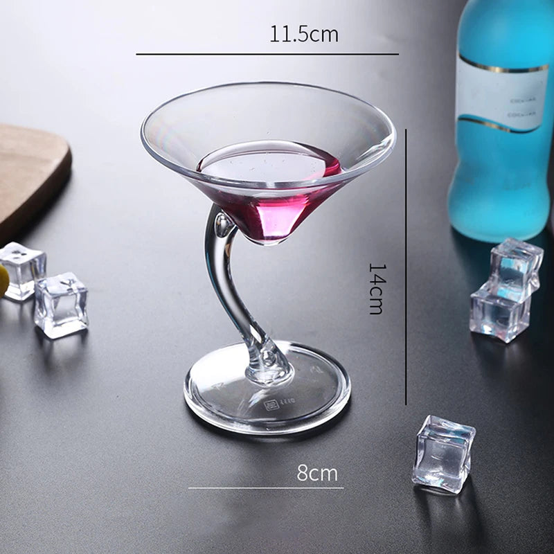 Acrylic Cocktail Cup Unbreakable Wine Glass Home Wedding Party Bar Qme