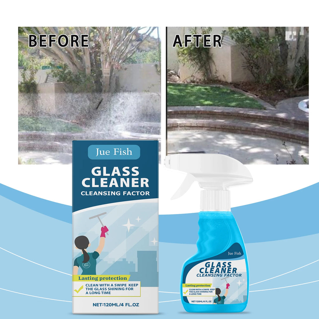 Glass cleaner for home mirror glass to remove oil, stains and dirt; glass cleaning spray Qme