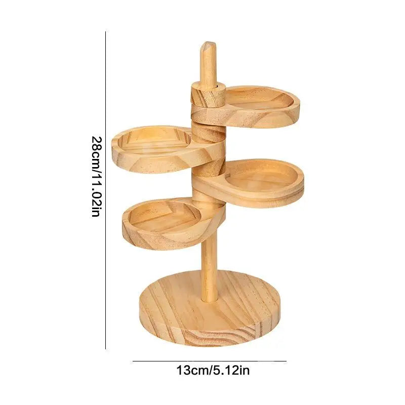Rotating Solid Wood Key Rack Multi-layer Space-Saving Entry Door Organizer Desktop Jewelry & Watch Display Stand Home Decor Qme 1