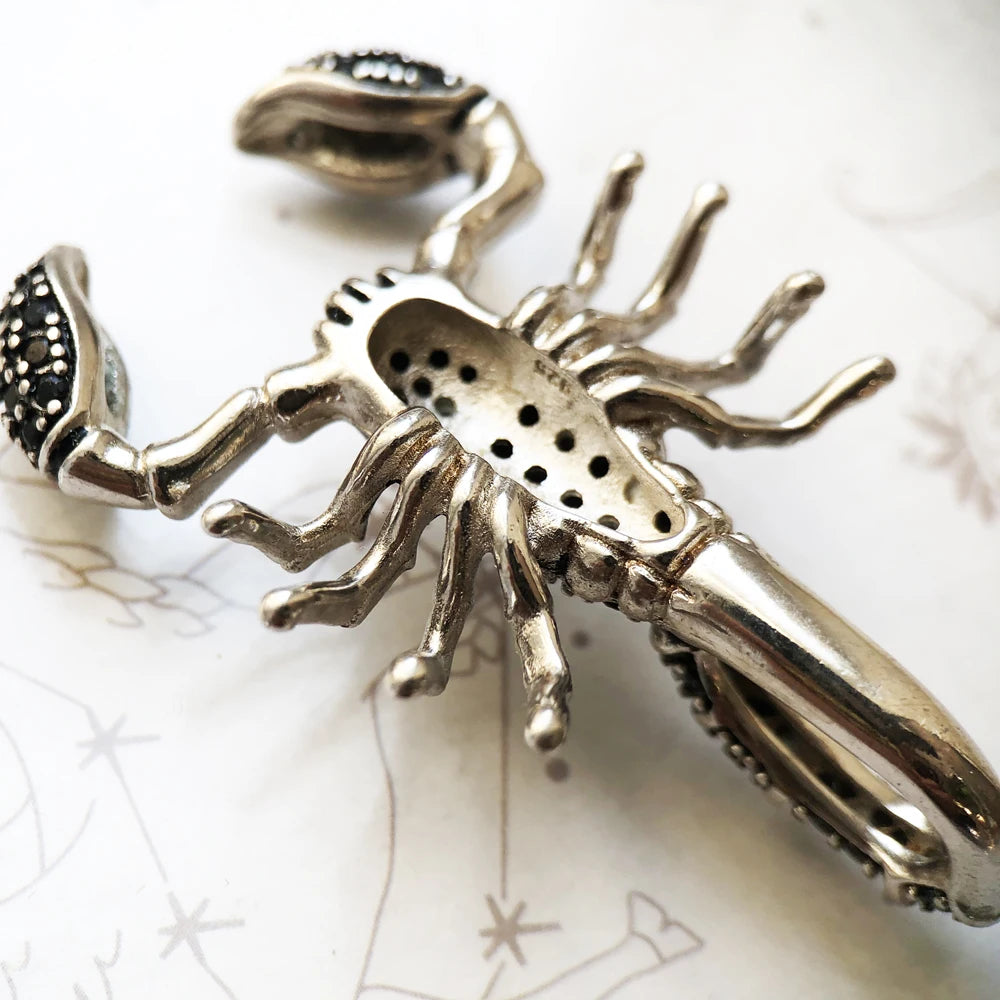 Pendant Scorpion Black,Brand New Fashion Jewelry Europe 925 Sterling Silver Accessories Gift For Woman Rebel Men Qme