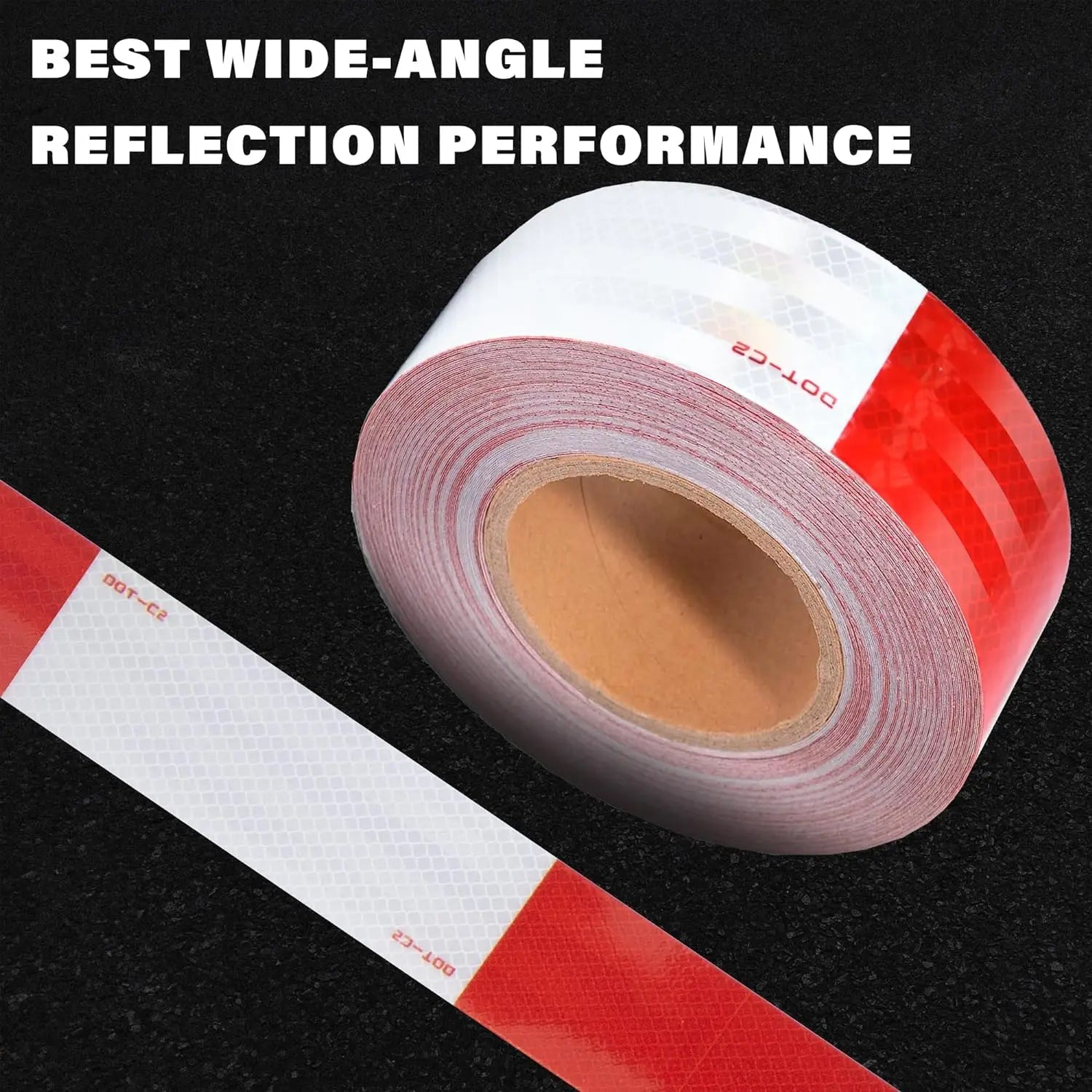 Car Reflective Safety Tape Warning Light Reflector Protective Trucks Auto Motorcycle Safety Mark Reflective Strip Sticker Qme White-Red 9M 50MM