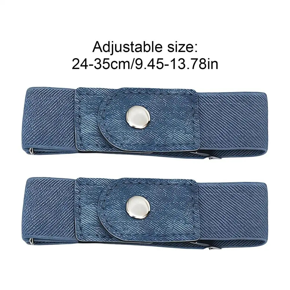 No Buckle Belt Women 1 Pair Elastic Adjustable Strap Buckleless Belt Men for Casual Work Jeans Pants Dresses Golf Waist Qme Blue