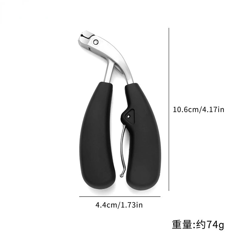 Curved Nail Clippers Large Opening 3x Anti-splash Storage Heavy Duty Qme Oblique elbow-Silver