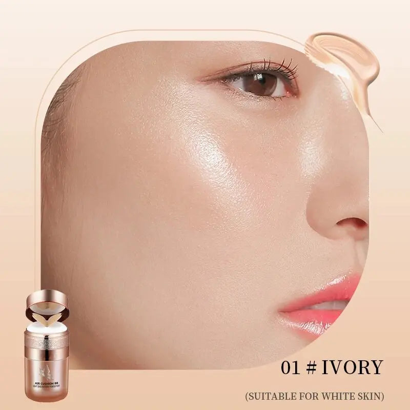 Air Cushion BB Cream Butterfly Powder Puff Moisturizing Foundation Concealer Whitening Oil-control Waterproof Makeup Cosmetics Qme 01 Ivory 1