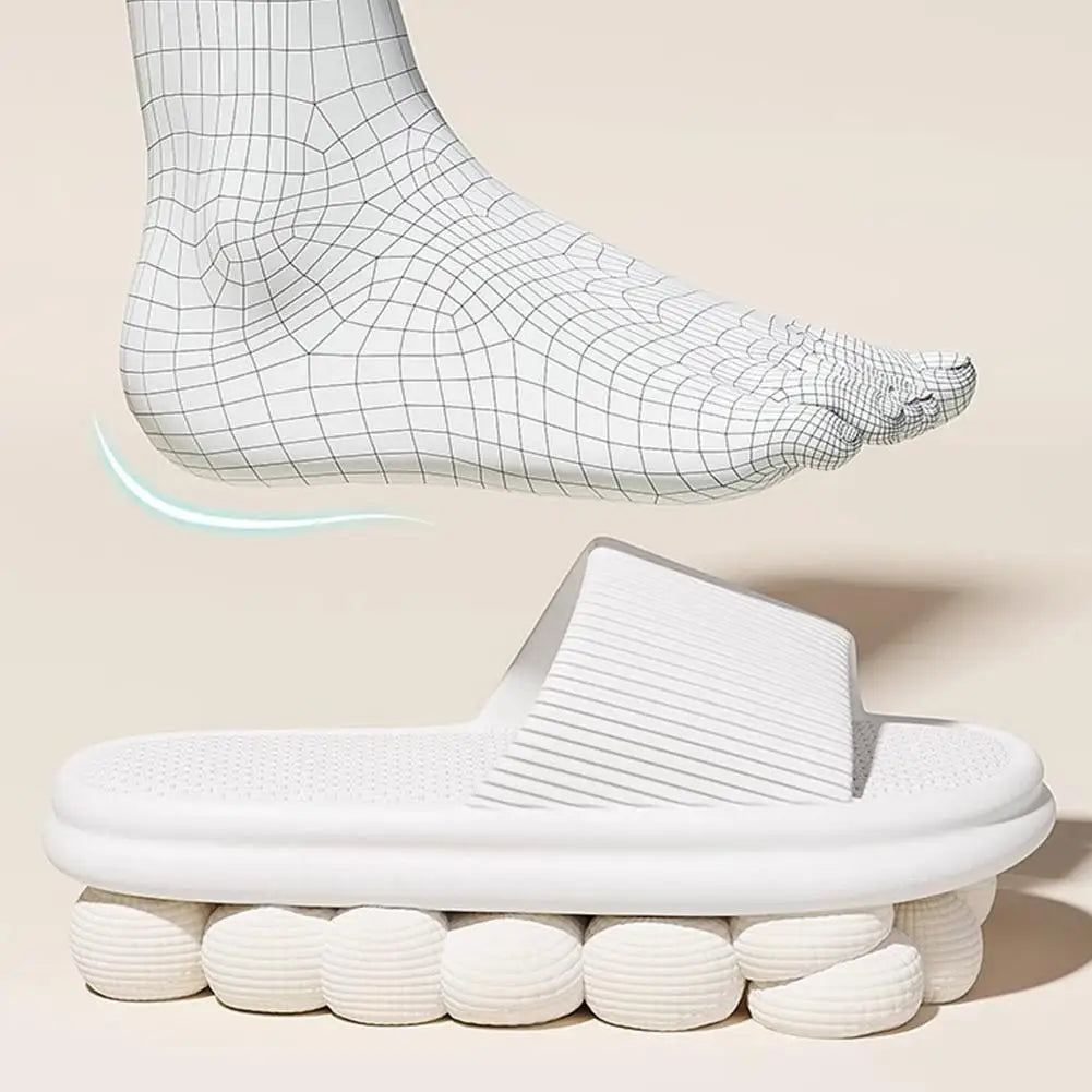 Women Summer Concise EVA Slippers Men Soft Home Slides Couples Bathroom Non-slip Sandals Adults Comfortable Outdoor Beach Shoes Qme