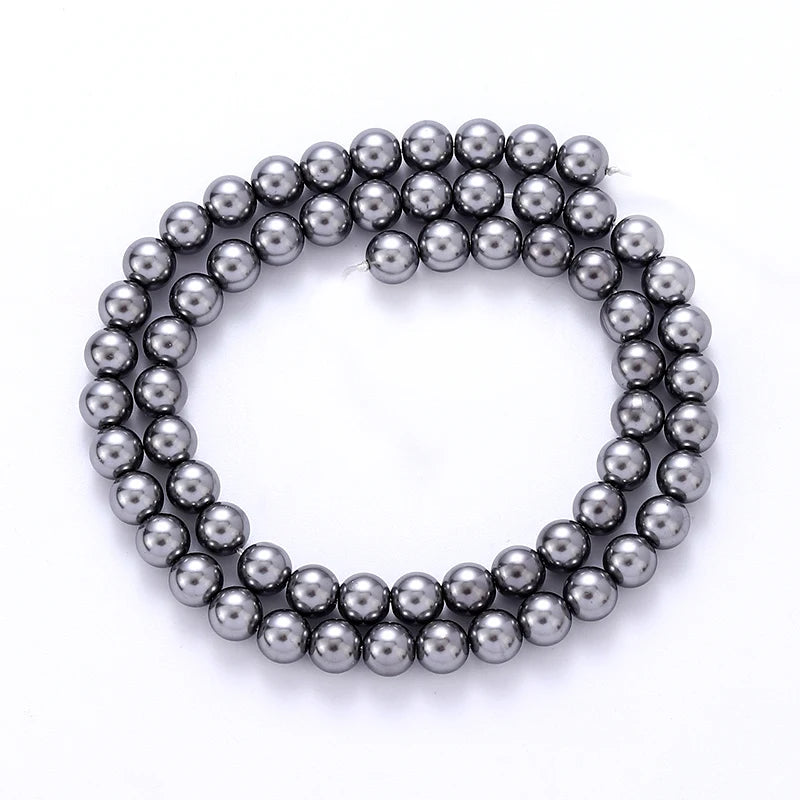6mm Round Glass Pearl Beads Glass Round Tiny Craft Loose Spacer Beads for DIY Craft Necklaces Bracelets Jewelry Making Qme Color 7 6mm-70pcs